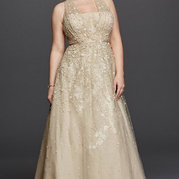 Melissa Sweet Wedding Gown NWT applique flowers 14 - Picture 14 of 16